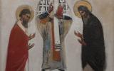 Картина Елены Вильчуковой «Кирилл и Мефодий, предстоящие св. Клименту»